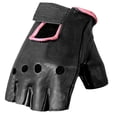thumbnail image 1 of Hot Leathers GVL1006 Ladies Pink Piping Fingerless Gloves Large, 1 of 5