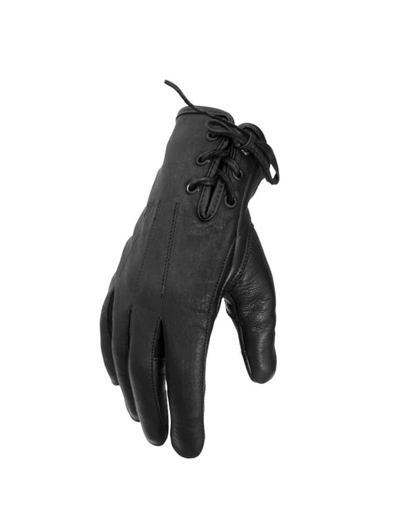 GVL1011 Black Side Lace Ladies Leather Glove X-Small