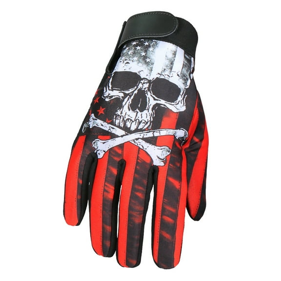 Hot Leathers GVM3003 Flag Skull Mechanics Glove Large