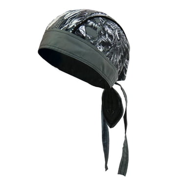Bandana Jumbo Hot Leathers Con Teschi – 21x21 Pollici, Unisex (nero/grigio/rosso)