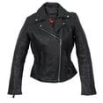 thumbnail image 1 of Hot Leathers JKL1009 Ladies Braided Motorcycle Leather Jacket X-Small, 1 of 9