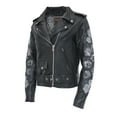thumbnail image 1 of Hot Leathers JKL2002 Women's Black 'Rose Embroidered' Motorcycle Style Leather Jacket 2X-Large, 1 of 10