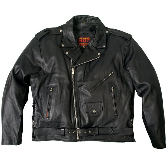Hot Leathers JKM1002 Classic Men’s Motorcycle Leather Jacket with Zip Out Lining 58