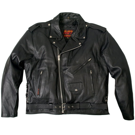 Hot Leathers JKM1002 Classic Men’s Motorcycle Leather Jacket with Zip Out Lining 64