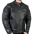 thumbnail image 1 of Hot Leathers JKM1011 Men's Black Leather Vented Motorcycle Racer Jacket with Double Piping 2X-Large, 1 of 2
