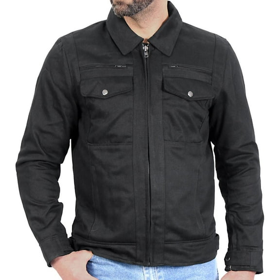 Hot Leathers JKM6001 Men's Black Denim Armored Shirt Jacket 2X-Large