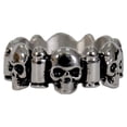 thumbnail image 1 of Hot Leathers JWR2142 Men's Silver 'Skull and Bullet' Stainless Steel Ring 11, 1 of 1