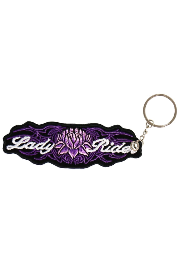 KCH1032 Lady Rider Lotus Embroidered Key Chain 4X1