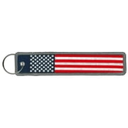 Hot Leathers KCH5017 1.25 x 6.2 in. American Flag Keychain Fob - Multi Color