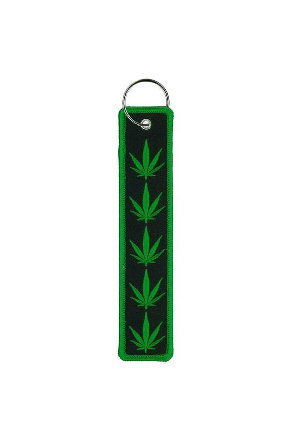 KCH5022 1.25 x 6.2 in. Pot Leaves Keychain Fob - Multi Color