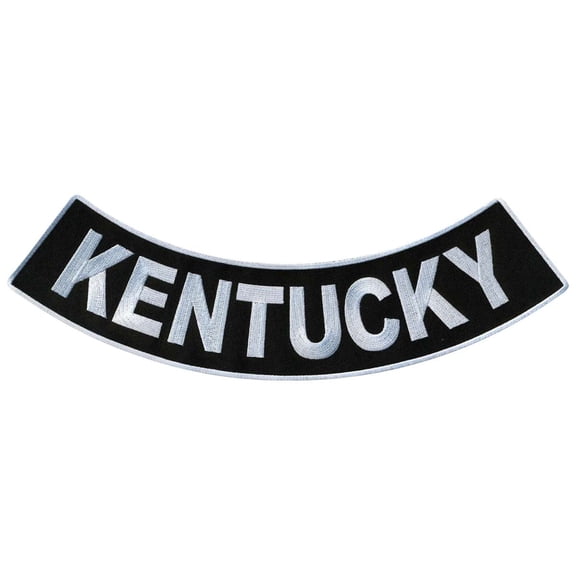 Hot Leathers PPM5033 12 x 3 in. Kentucky Bottom Rocker Patch - Black & White