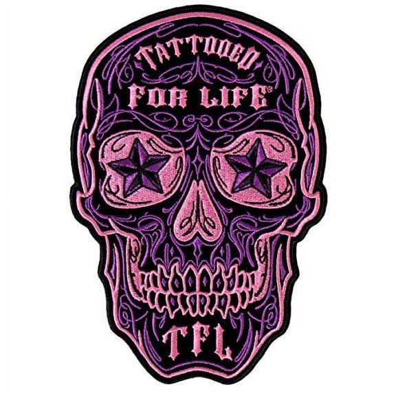 Hot Leathers, LADIES DAY OF THE DEAD, High Thread Embroidered Iron-On / Saw-On Rayon Large PATCH - 6" x 8"