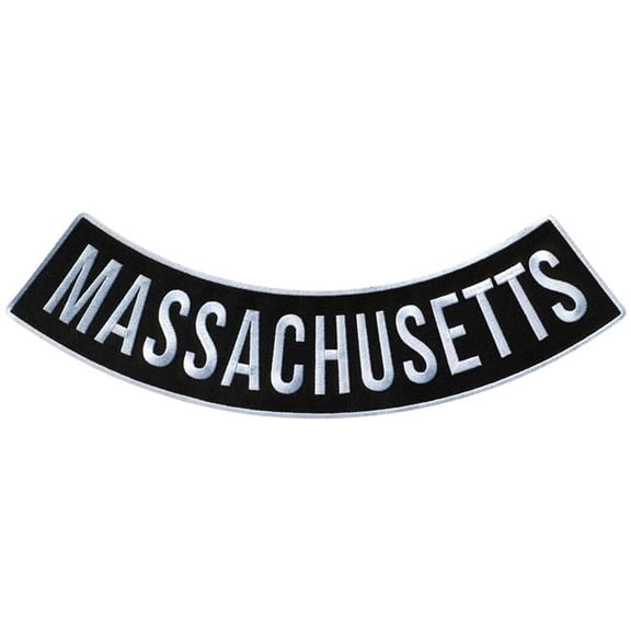 Hot Leathers Massachusetts 12 X 3 Bottom Rocker Patch PPM5041 12 Width x 3 Height Inches