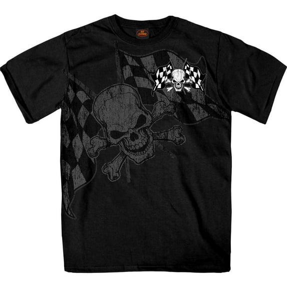 Hot Leathers Men's Checkered Flag Skull T-Shirt GMS1497 X-Large