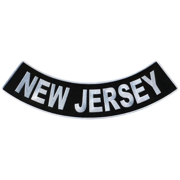 Hot Leathers New Jersey 12 X 3 Bottom Rocker Patch PPM5059 12 Width x 3 Height Inches