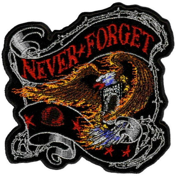 Hot Leathers PPA3007 Never Forget Eagle 12" x 12" Patch 12X12