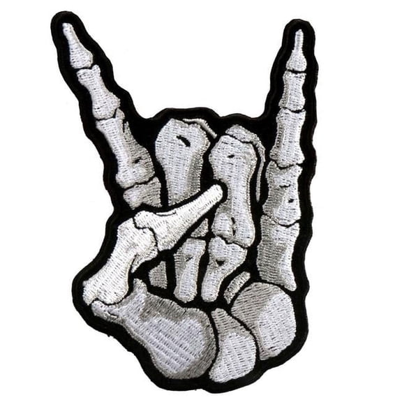 Hot Leathers PPA9100 3 x 5 in. Skeleton Devil Horns Patch - Multi Color