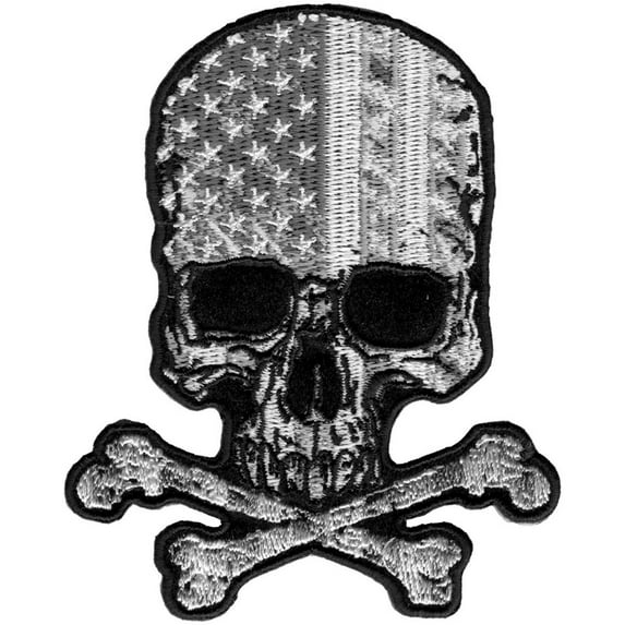 Hot Leathers PPA9450 Flag Skull 3" x 4" Patch 3X4