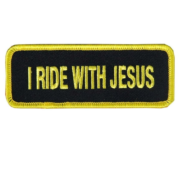 Hot Leathers PPL9063 I Ride With Jesus 4" x 2" Patch 4 Width x 2 Height Inches