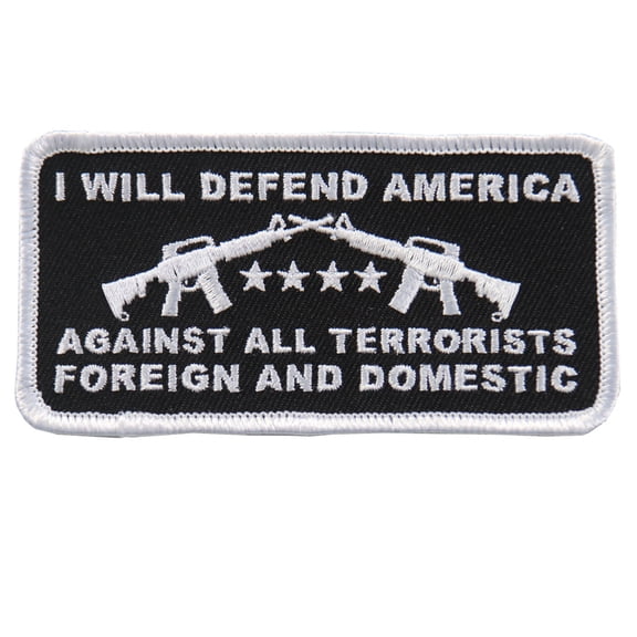 Hot Leathers PPL9579 I Will Defend America 4"x2" Patch 4 Width x 2 Height Inches