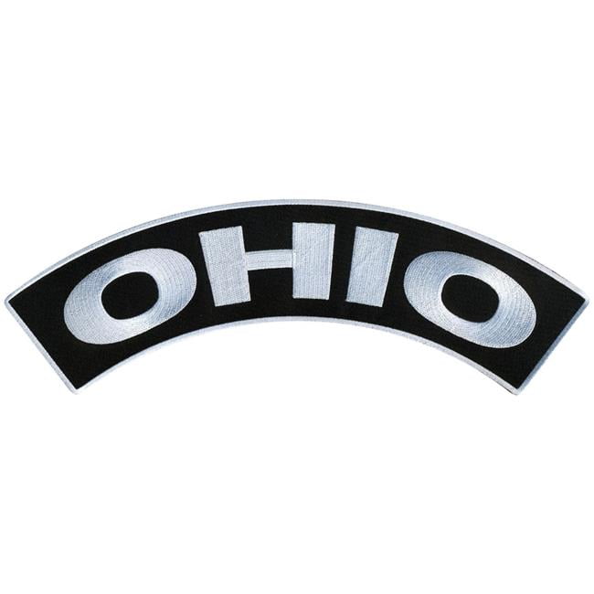 Hot Leathers PPM4069 12 x 3 in. Ohio Top Rocker Patch - Black & White ...