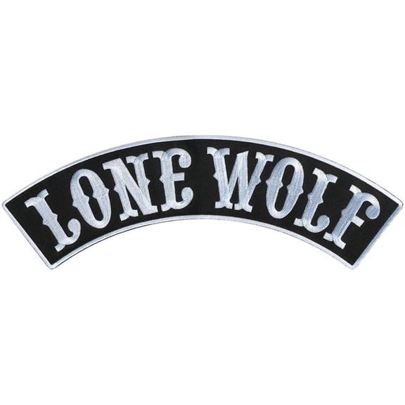Hot Leathers PPM4143 12 x 3 in. Lone Wolf Top Rocker Patch - Multi Color