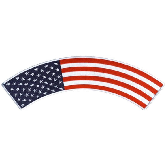 Hot Leathers PPM4159 12 x 3 in. American Flag Top Rocker Patch - Multi Color
