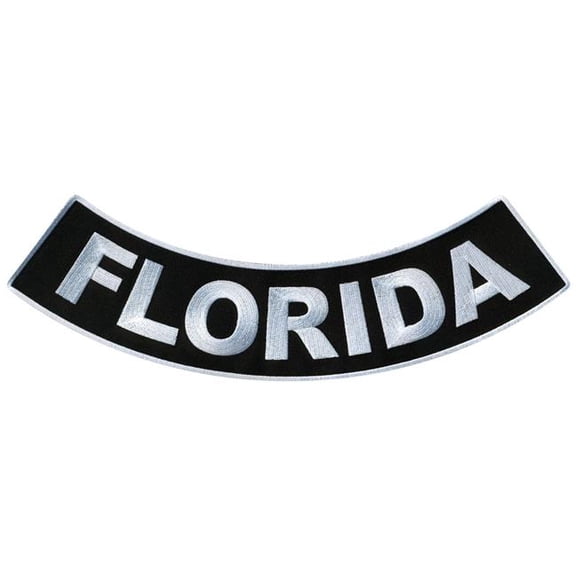 Hot Leathers PPM5017 12 x 3 in. Florida Bottom Rocker Patch - Black & White