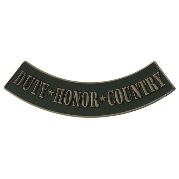 Hot Leathers PPM5129 12 x 3 in. Duty Honor Country Bottom Rocker Patch - Multi Color