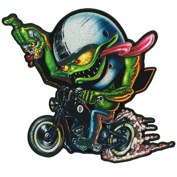 Hot Leathers PPQ1819 10 x 9 in. Monster Riding Patch - Multi Color