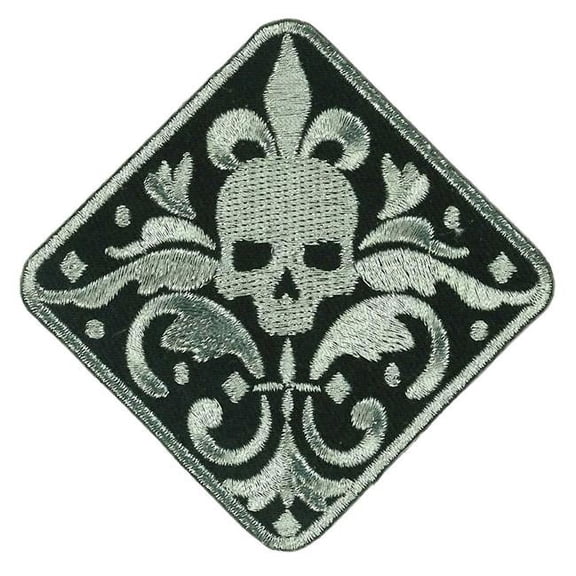 Hot Leathers PPS1060 3 x 3 in. Fleur De Skull Patch - Multi Color