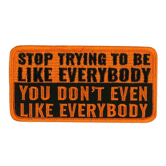 Hot Leathers PPW1086 4 x 2 in. Be Like Everybody Patch - Multi Color