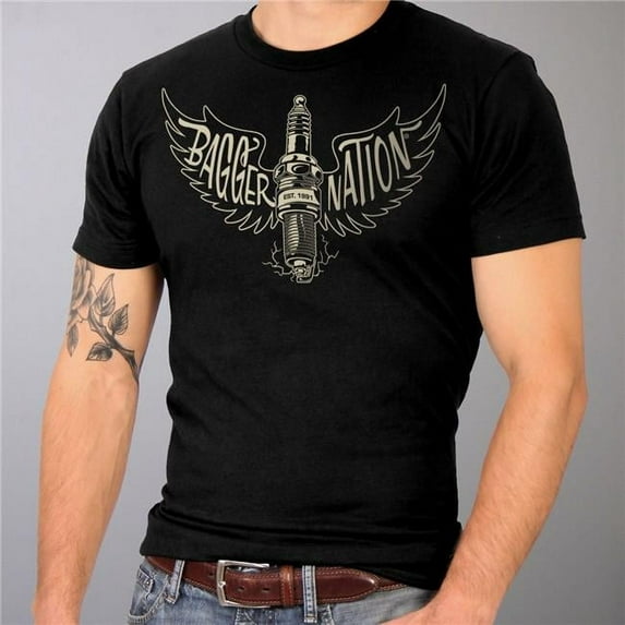 Hot Leathers PYM1032 Official Paul Yaffe's Bagger Nation Keltic King Two Sided Mens Black T-Shirt Medium