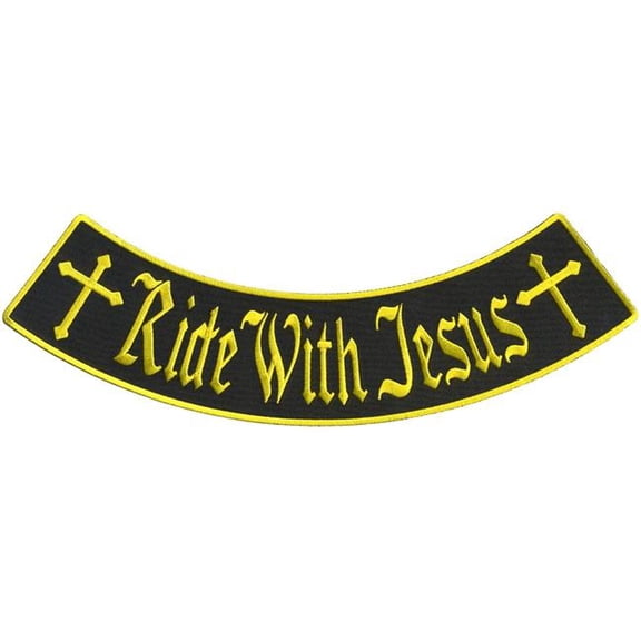 Hot Leathers Ride With Jesus 12" X 3" Bottom Rocker Patch PPM5205 12 Width x 3 Height Inches