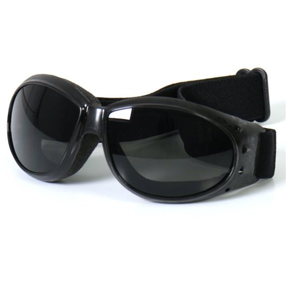 Hot Leathers SGG1004 Eliminator Style Motorcycle Riding Goggles with Lenses - Smoke