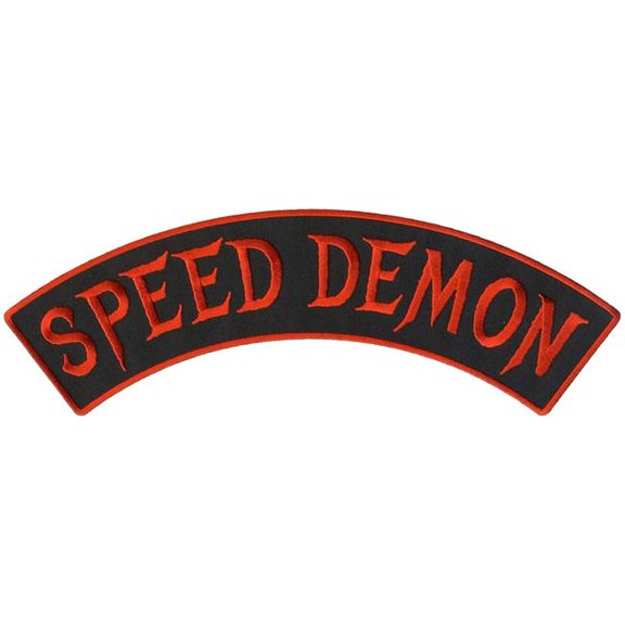 Hot Leathers Speed Demon 12" X 3" Top Rocker Patch PPM4207 12 Width x 3 Height Inches