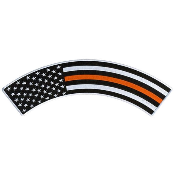 Hot Leathers Thin Orange Line 12 X 3 Top Rocker Patch PPM4161 12 Width x 3 Height Inches