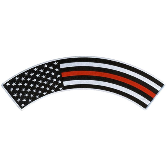 Hot Leathers PPM4163 12 x 3 in. Thin Red Line Top Rocker Patch - Multi Color
