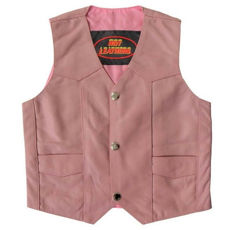 Hot Leathers VSK1003 Girls - Kids Pink Leather Toddler Biker Vest Small