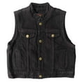 thumbnail image 1 of Hot Leathers VSK1004 Kids Toddler Black Denim Biker Vest X-Large, 1 of 2