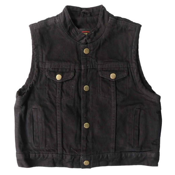 Hot Leathers VSK1004 Kids Toddler Black Denim Biker Vest X-Large