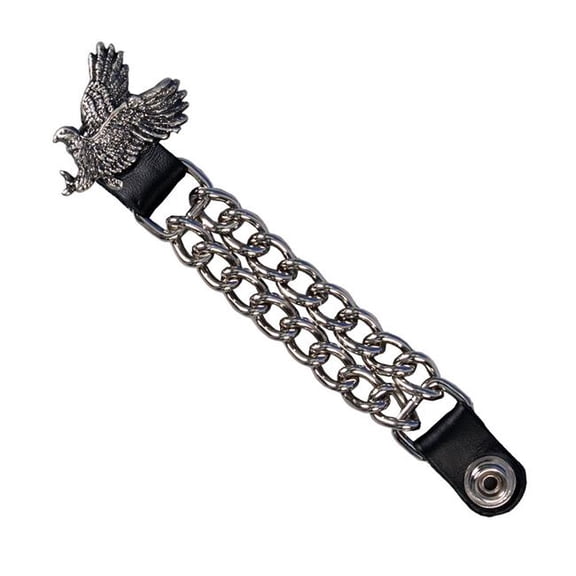 Hot Leathers VXC1004 4 in. Flying Eagle Chain Vest Extender - Silver