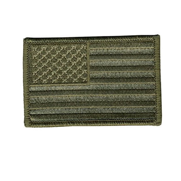 Hot Leathers, WOODLAND STYLE AMERICAN FLAG, High Quality Iron-On / Saw-On, Heat Sealed Backing Rayon PATCH - 3" x 2"