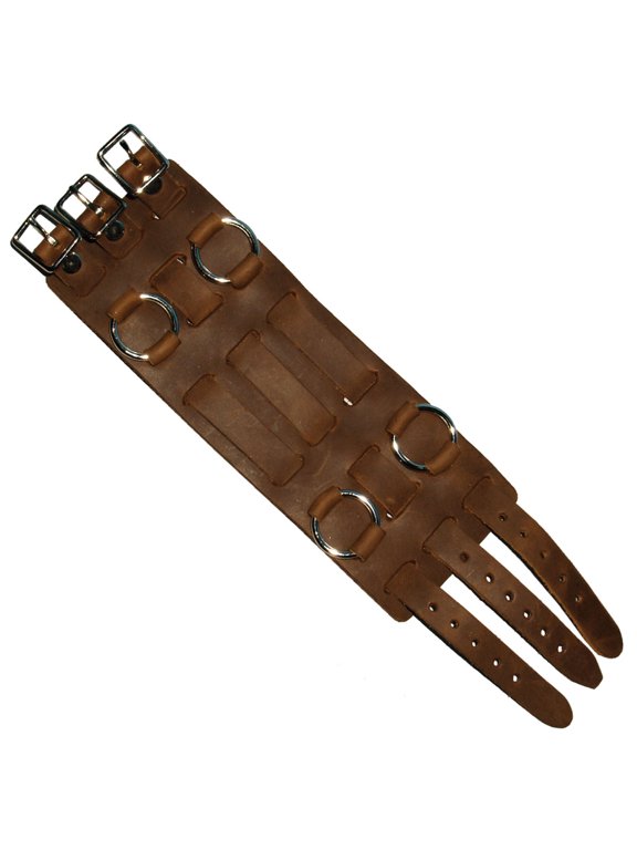 WTB1002 2.5" 3-Strap Brown Leather Watchband
