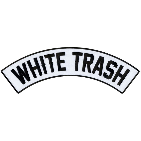 Hot Leathers PPM4209 12 x 3 in. White Trash Top Rocker Patch - Multi Color