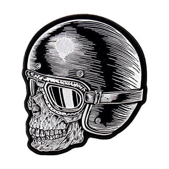 Hot Leathers, Z RIDER SKULL HEAD, Thread Embroidered Iron-On / Saw-On Rayon PATCH - 8" x 9"