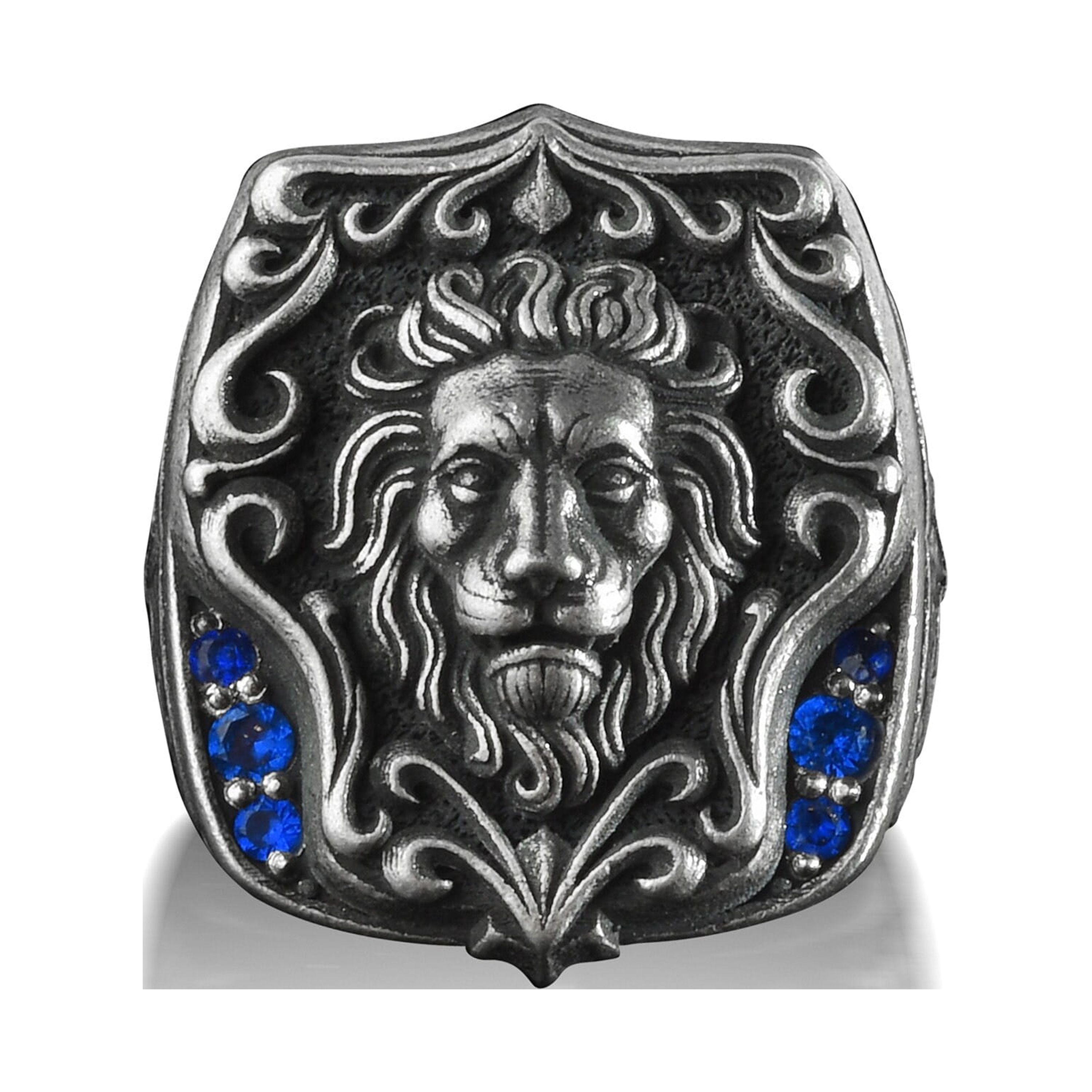 BySilverStone Handmade Lion Signet Ring - Sterling Silver 3D Lion Head Ring For Men, Zodiac Leo Gift - View #10
