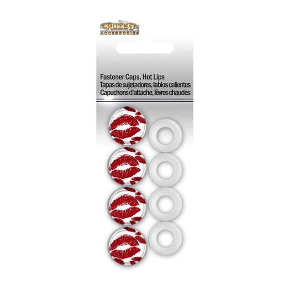 Hot Lips Chrome Plastic Fastener Caps