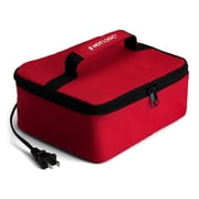 HotLogic Mini Portable Electric Lunch Box Food Heater - Innovative Food Warmer and Heated Lunch Box for Adults Car/Home - Easily Cook, Reheat, and Keep Your Food Warm - Red 120V