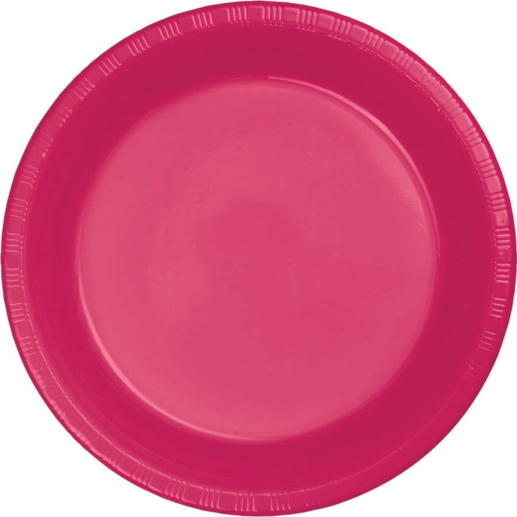 Hot Magenta Plastic Plates, 20-Pack